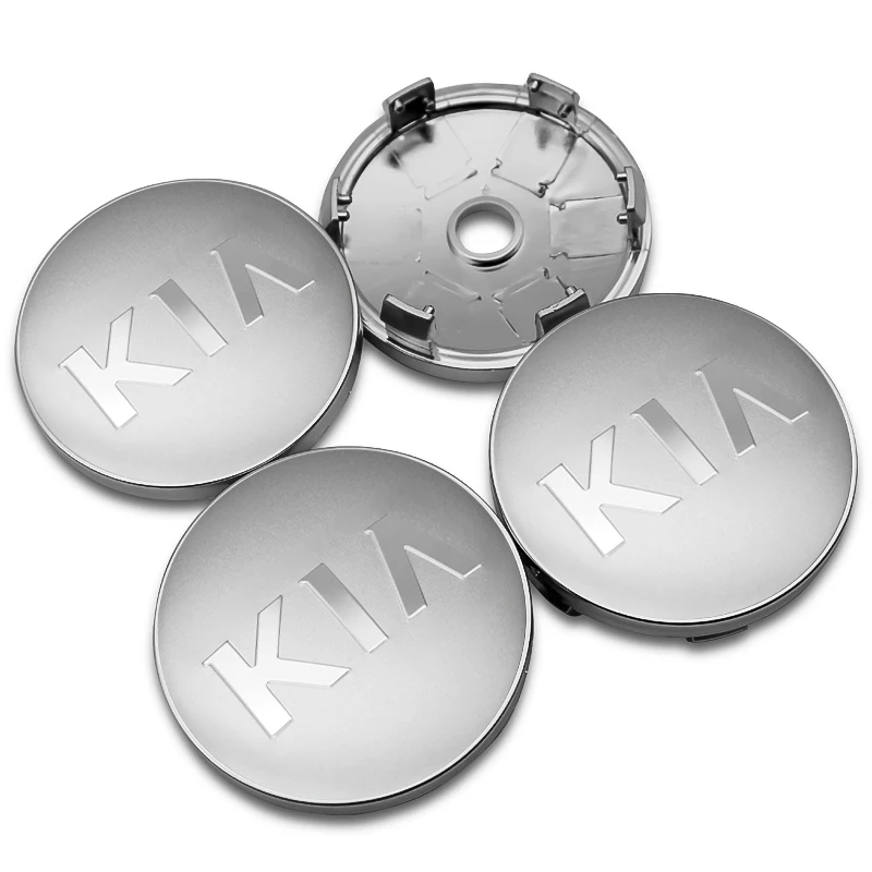 4x 60mm KIA Nabendeckel Felgendeckel Radkappen Rot