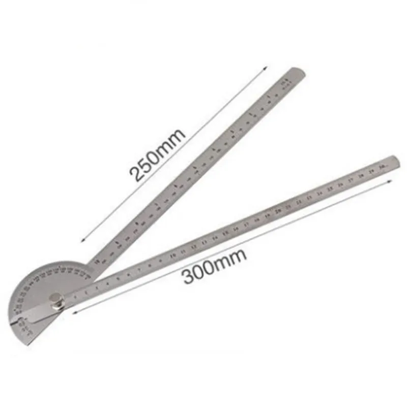 200mm stainless Steel 180 degree Measuring Ruler Tool Angle Protractor Ruler measure tools