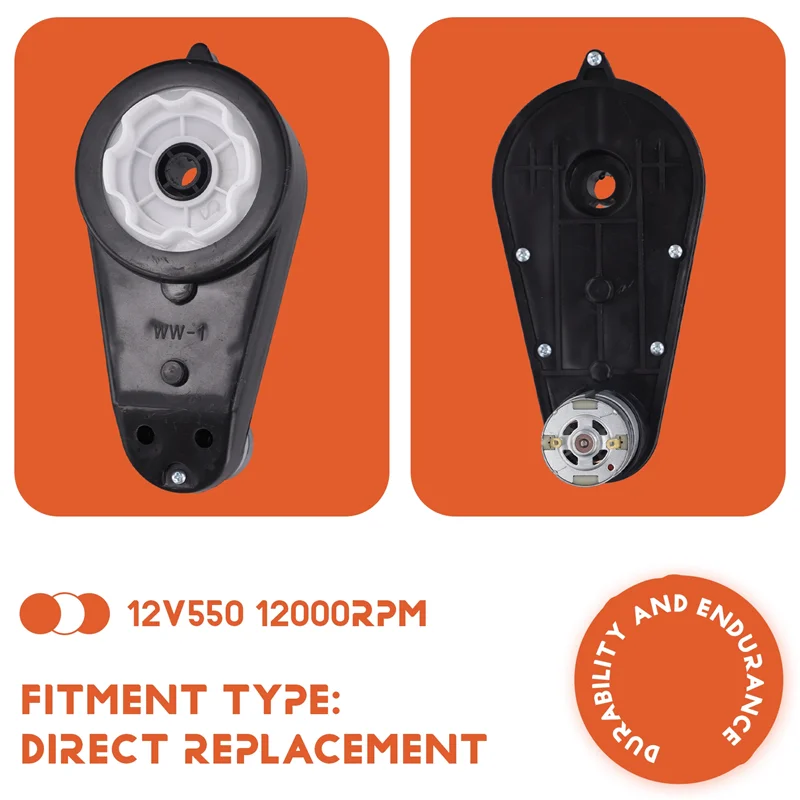 ABWR-WW-1 550 علبة التروس للأطفال عجلات السيارة علبة التروس عالية السرعة موتور تيار مباشر لسيارة التحكم عن بعد