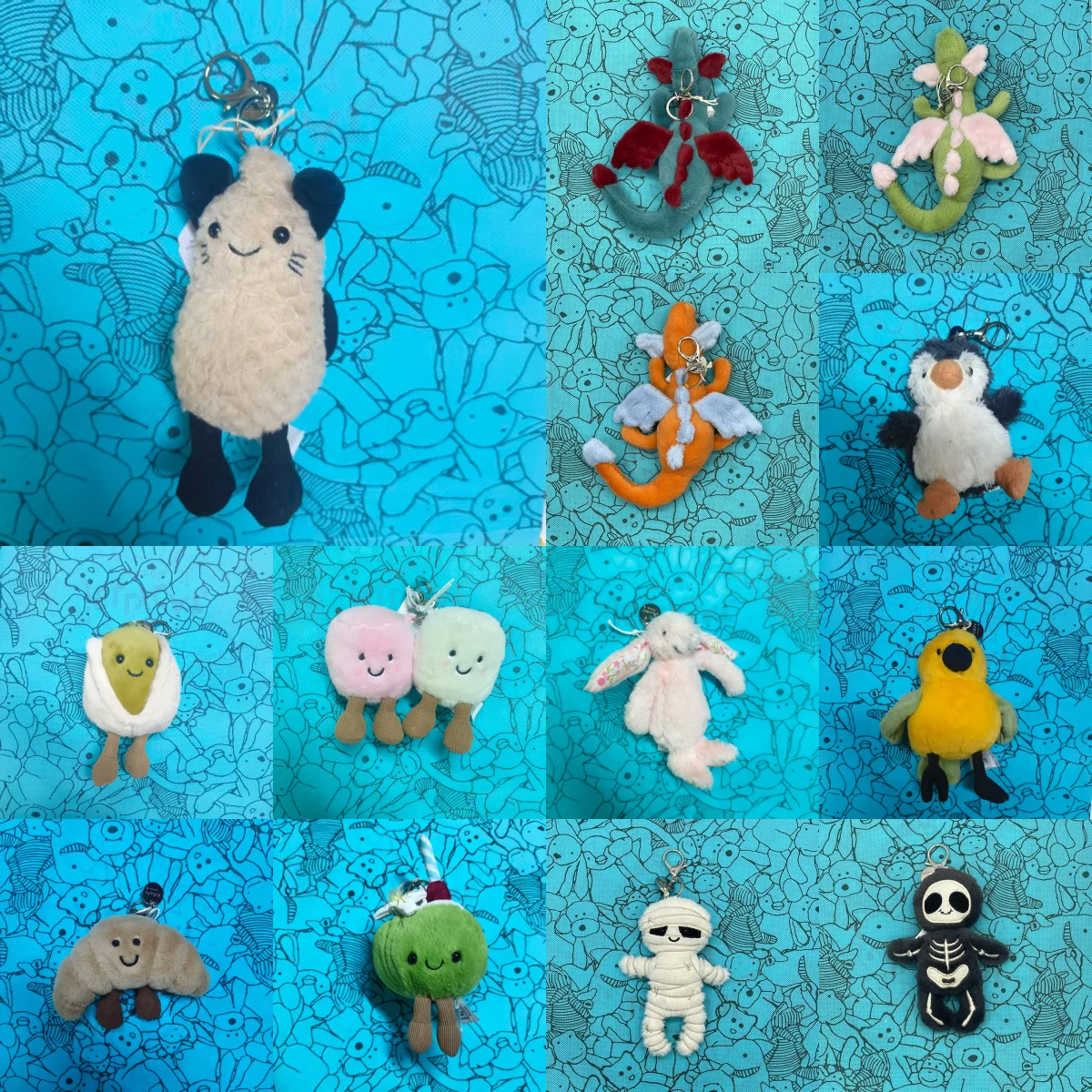Marshmallow Plush Toys, Croissant Keychains, Macaron Plush Toys, Penguins, Four-Leaf Clovers, Capybaras, Golf Bag CharmsKeychain