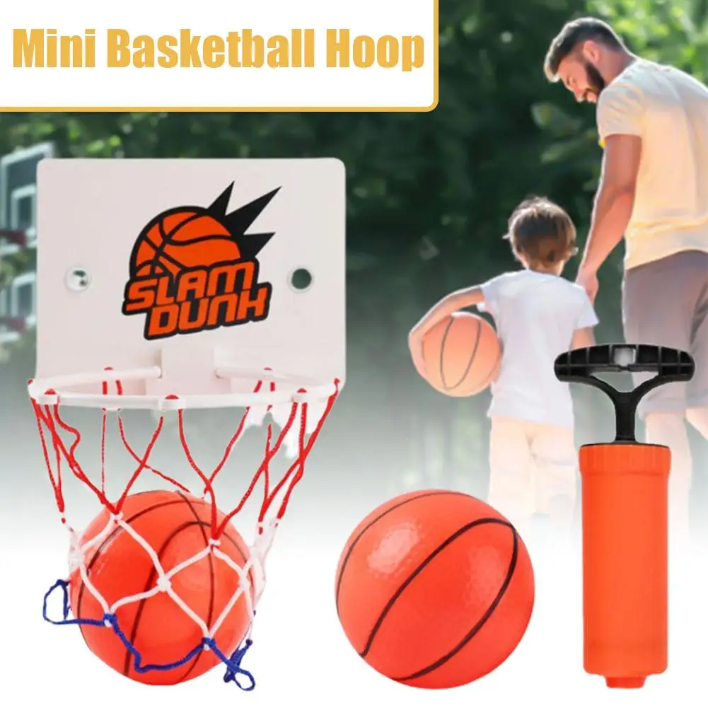 Mini Portable Funny Basketball Hoop Toys Kit Home Basketball Fans Sports Game Decompression Ball Set For Children Adults