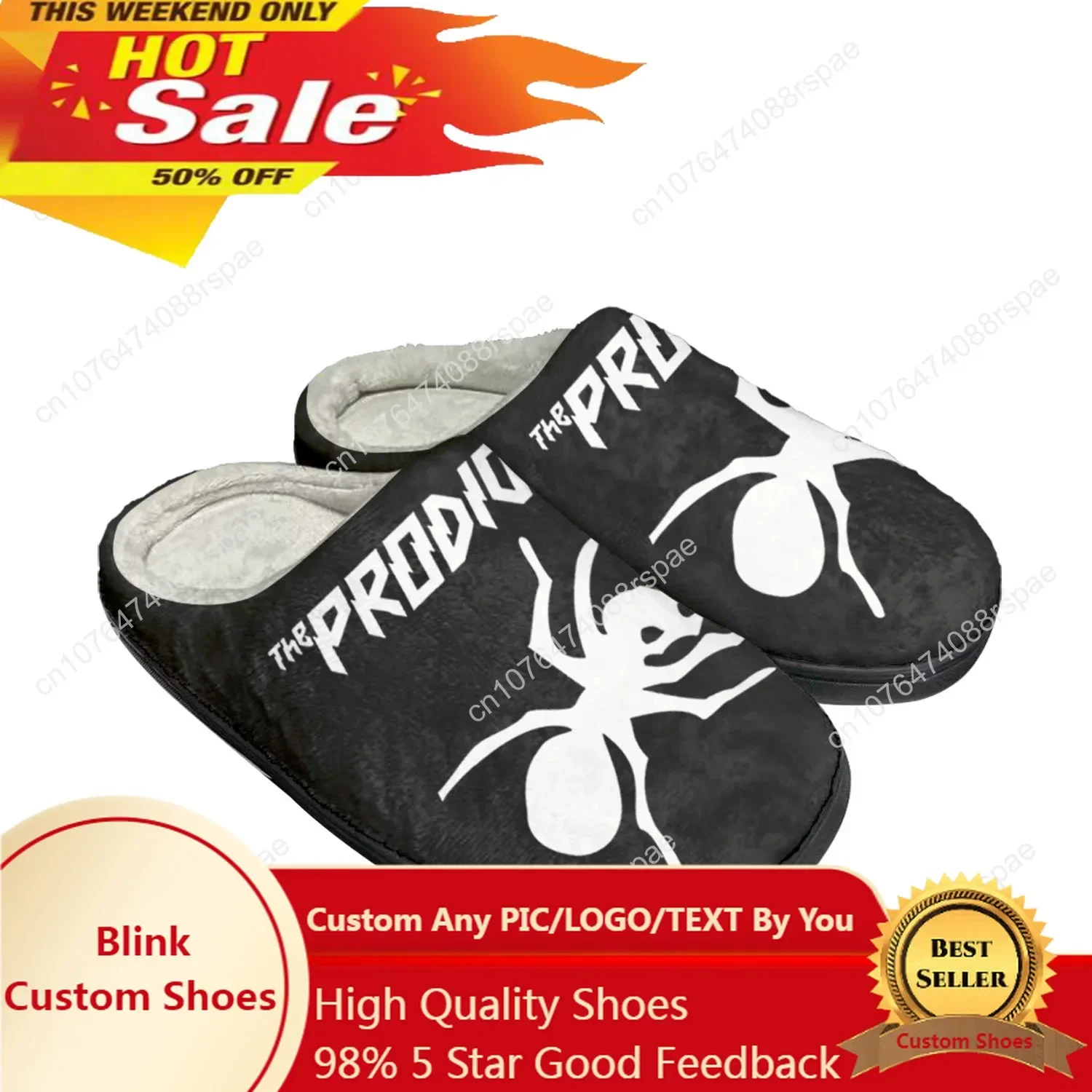 

The Prodigy Band Rock Punk Home Cotton Custom Slippers Mens Womens Sandals Plush Bedroom Casual Keep Warm Shoes Thermal Slipper