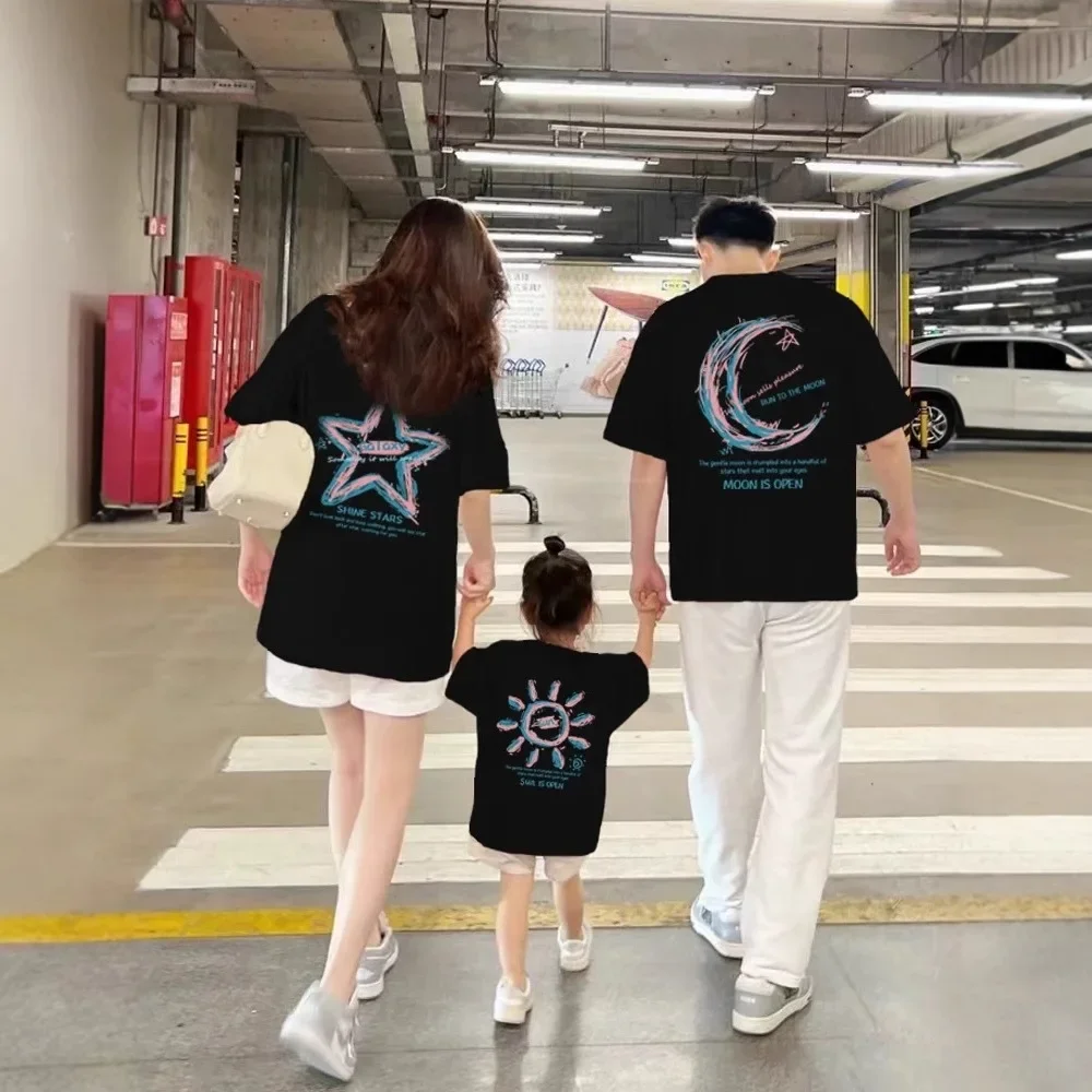 

Parent-child Fashion Short Sleeve T Shirts Summer Family Tee Shirt Father Mother and Daughter Son Matching Clothes Baby Bodysuit
