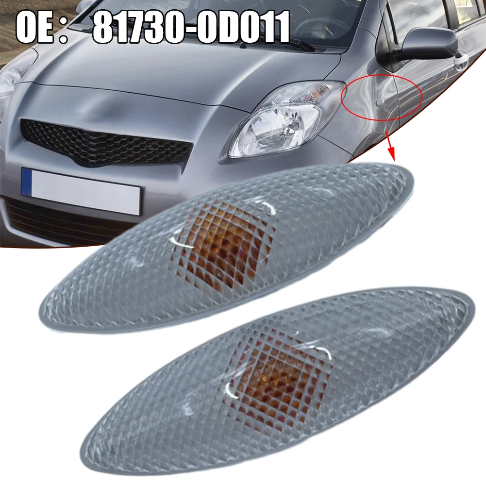 

2pcs LED Car Side Fender Turn Signal Lights Lamp White For TOYOTA For Echo/For Vitz/For Yaris 1999-2005 #81730-0D011