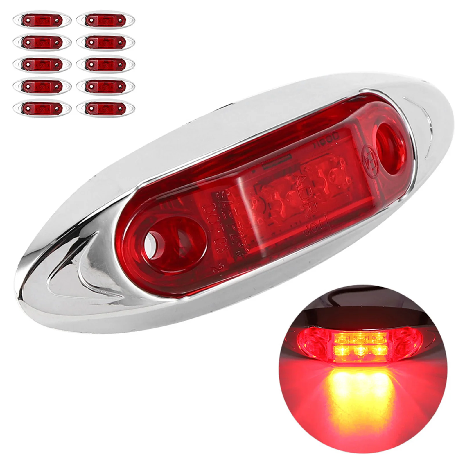 

3LED Side Marker Light Waterproof Dustproof Lamp for Truck Trailer Lorry Truck Side Indicator
