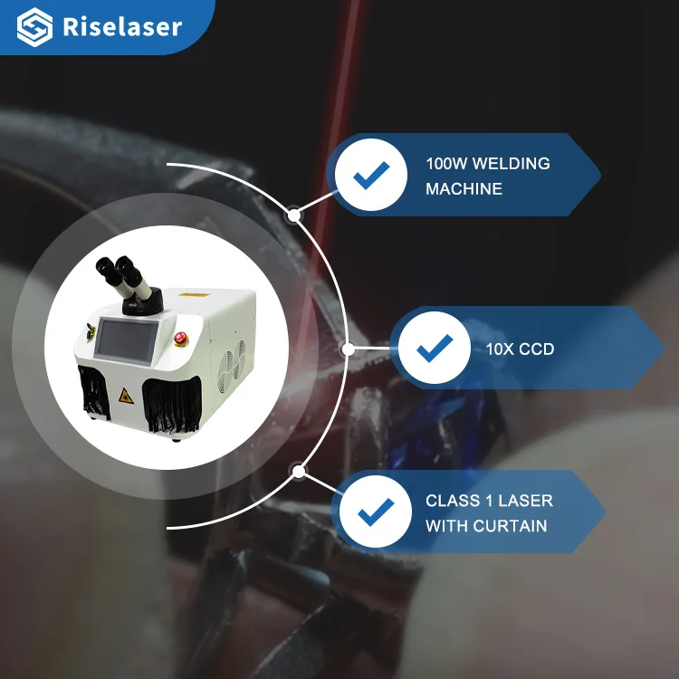 Riselaser 100w Micro Portable Laser Welders Gold Silver Jewelry YAG Laser Spot Laser Welding Machine