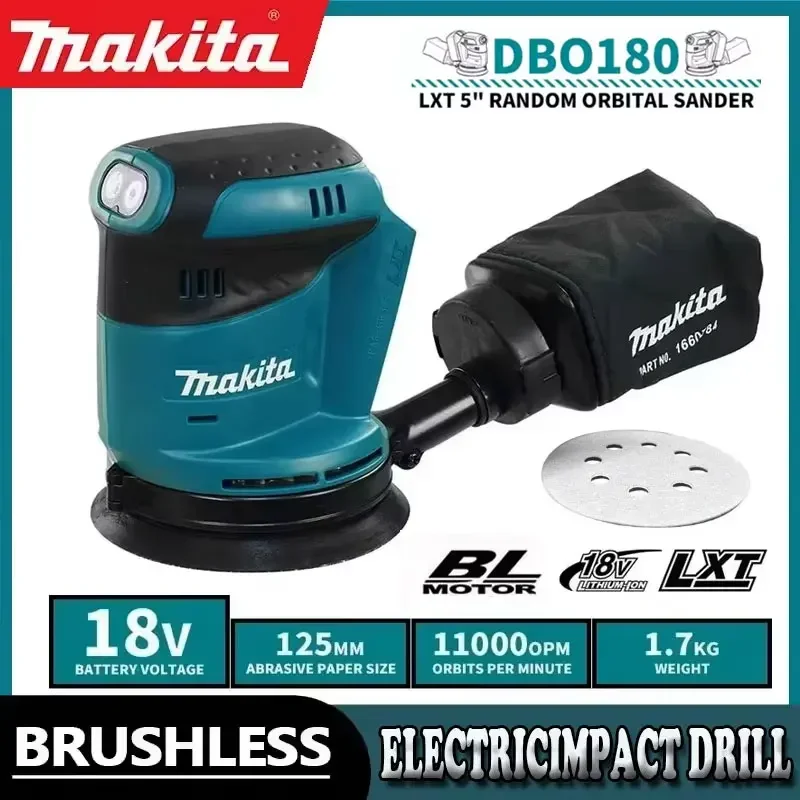 

Makita DBO180Z 18V Brushless Cordless Rechargeable Disc Random Orbital Sander Woodworking Sanding Putty Polishing Bare Tool