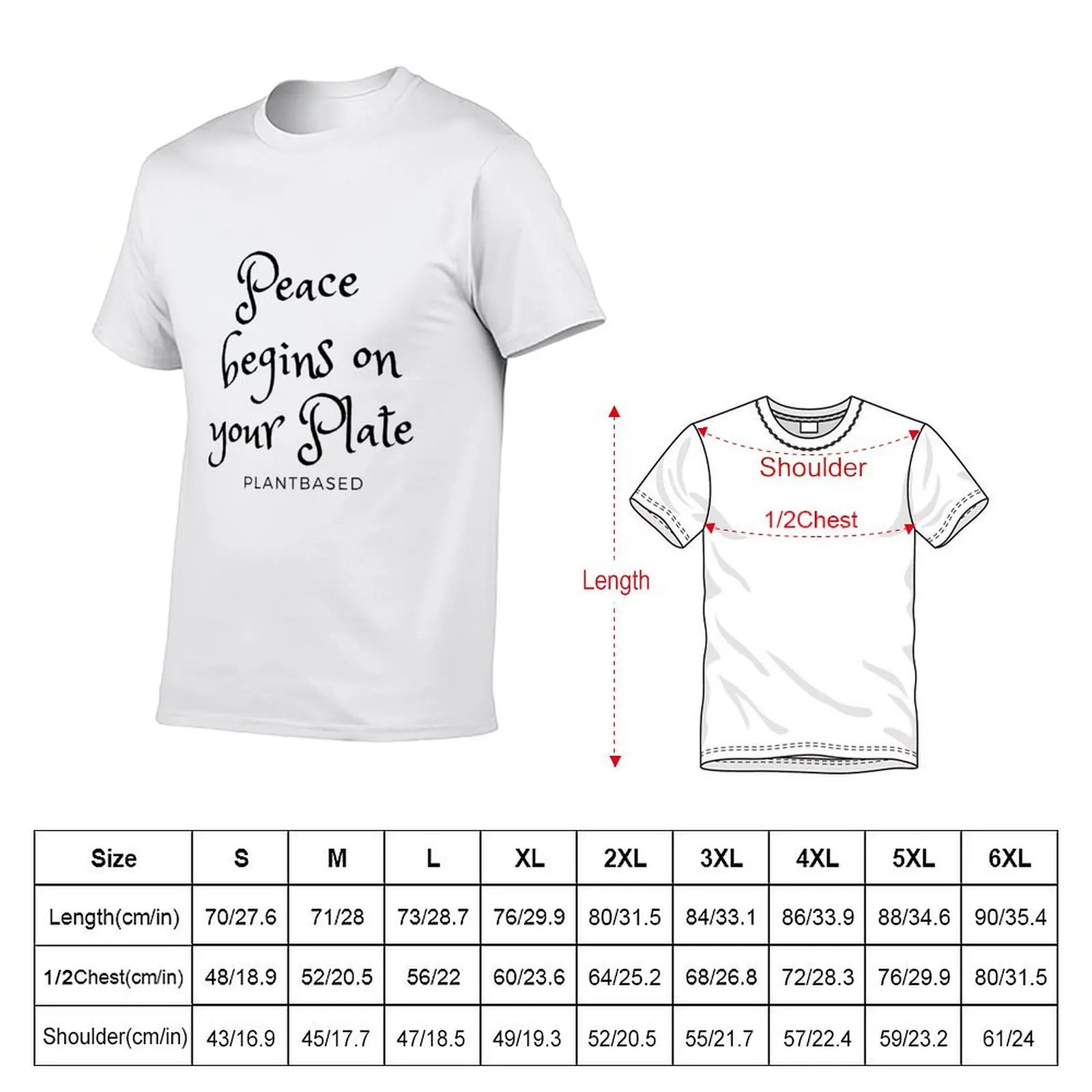 Peace begins on your plate T-Shirt Sporty Breathable Short Sleeve T-Shirt