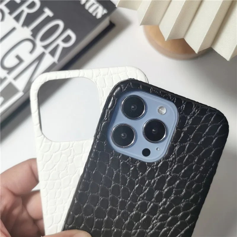 Luxury Business Metal Letters Couple Hard Case For Iphone 15 14 11 12 13 Pro Max 7 8 Plus Xr X Xs Animal Leather Cover Fundas