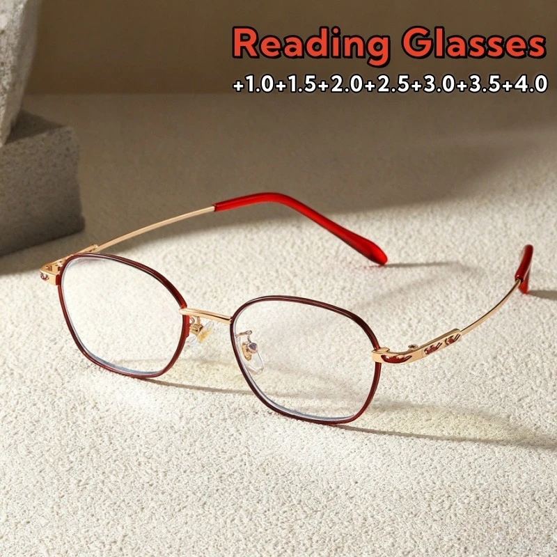

Exquisite Red Frame Advanced Reading Glasses Light Without Feeling Luxury Designer Sturdy Comfortable Eyeglasses +1.0 To +4.0