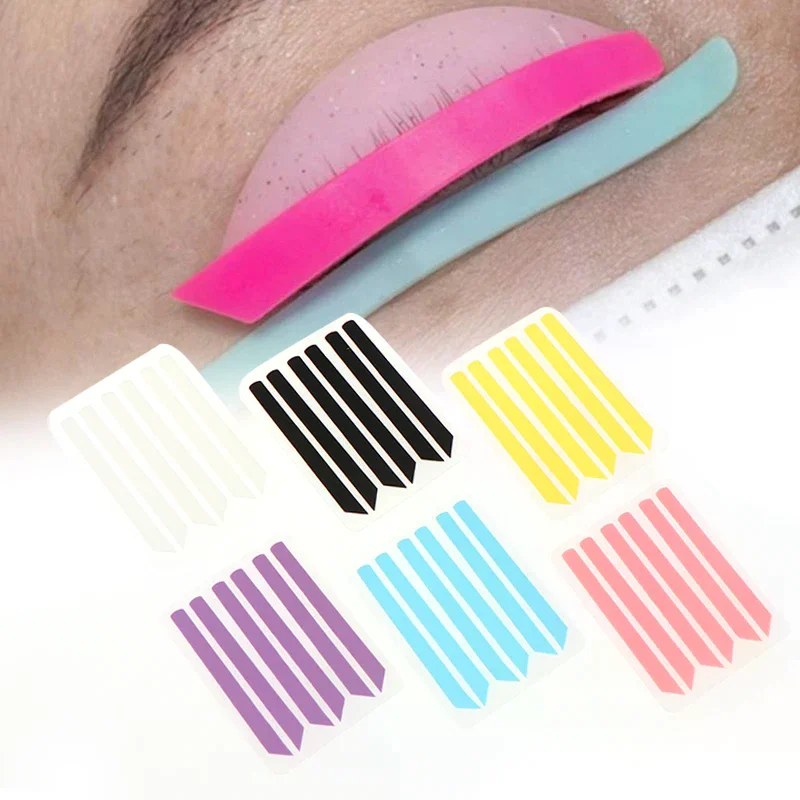 3pairs Eyelash Lifting Silicone Stripe Soft Lashlift Curlers Pads, Eye Lash Extension Perm Ribbon Sticky Tape Makeup Tools
