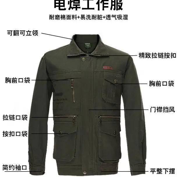 Durable Long Sleeve Work Shirts Men Multiple Pockets Breathable COTTON Casual Single Breasted Army Tactical Wear-resistant Top