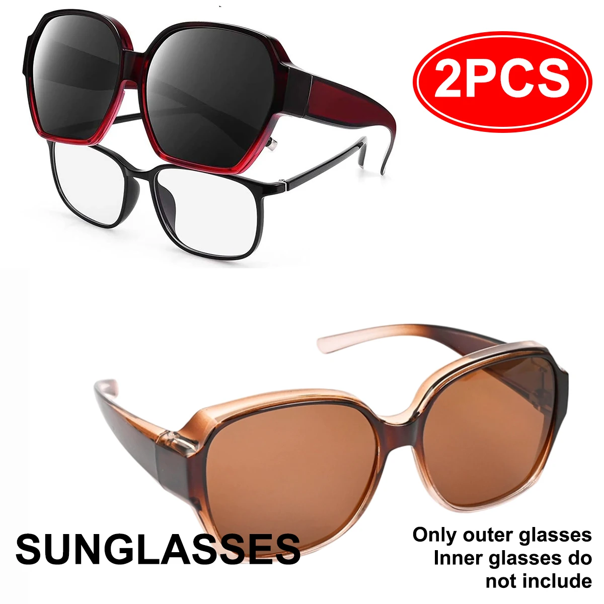 

Винтажные очки-накладки на солнцезащитные очки с защитой от ультрафиолета UV400 и антибликовым покрытием, квадратной формы, для мужчин и женщин, модные очки для вождения T01