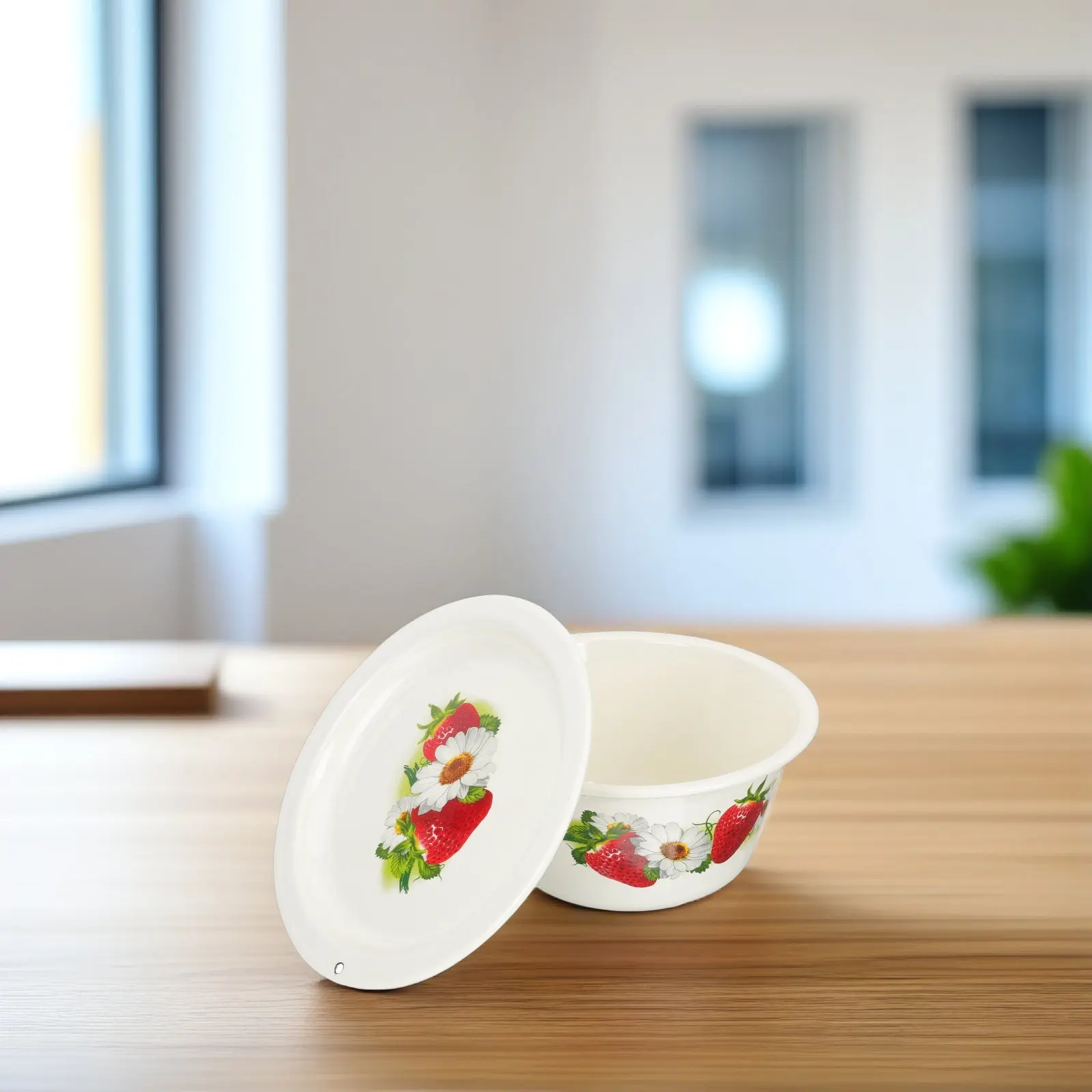 

Multi-Functional Enamel Lard Oil Basin Thick Deep Household Kitchen Storage Container Egg Mixing Salad Soup Basin
