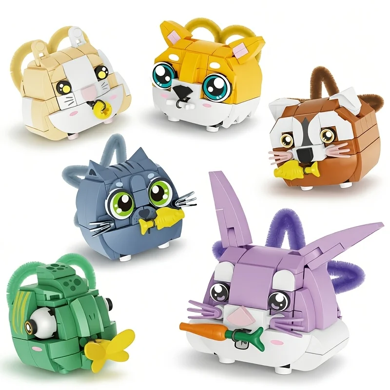 Cute Animal Building Blocks Can Be Assembled, and after Assembling Them, They Can Serve as Both a Decorative Piece and a Desktop Decoration, Providing a Sense of Healing When Placed on a Desk Exercise Your Hands-On Skills and Spatial Thinking; Also Makes for a Great Birthday Gift or Holiday Present. Small and Space-Saving, Multiple Cute Pets Can Be Assembled Individually or Put Together to Create a Complete Set of a Lovely Pet Paradise. Healing and Therapeutic Building Blocks, Perfect for Both Gifting and Keeping for Yourself!