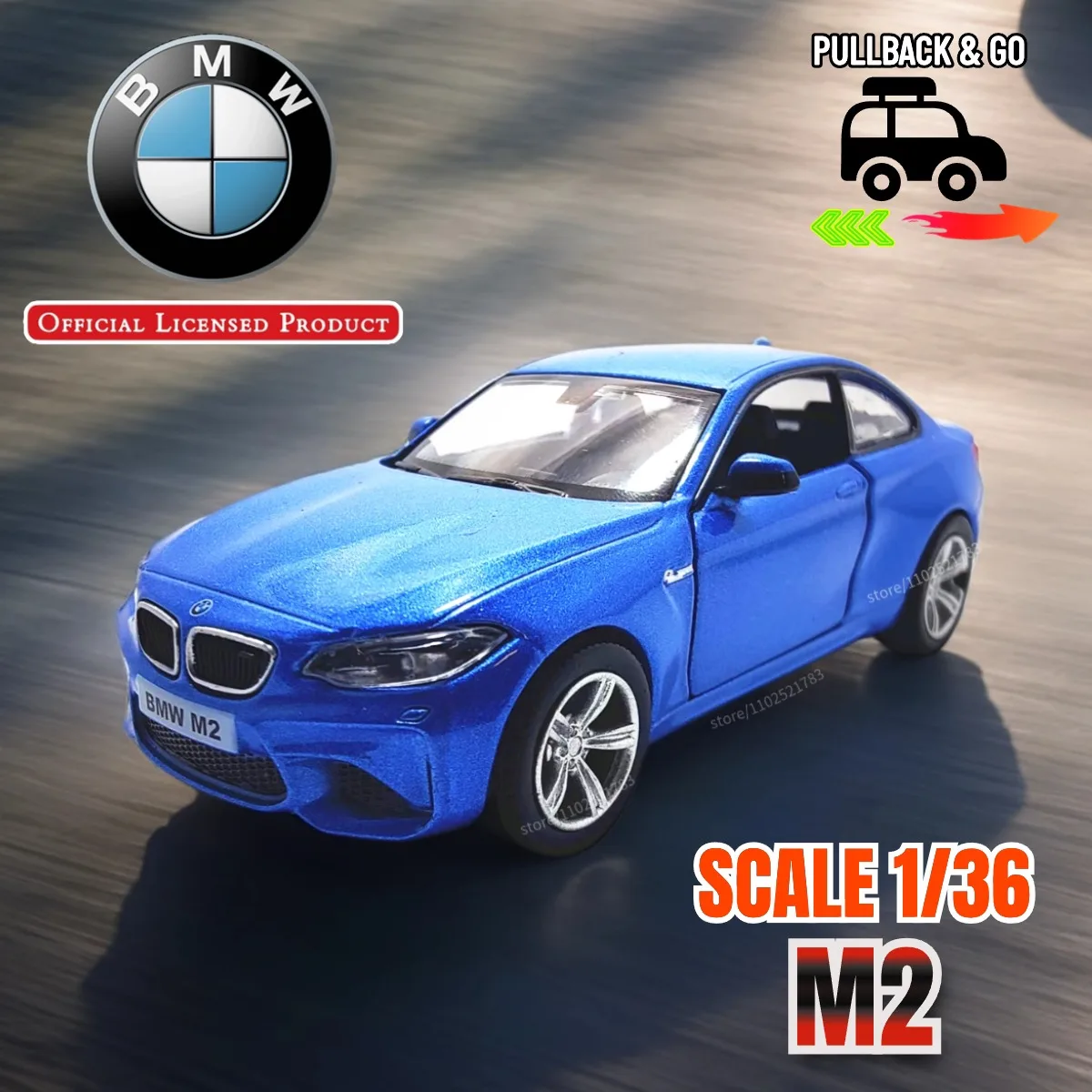 BMW M2 Pullback Car Model 1:36 Scale Replica Diecast Boutique Miniature Art Kid Boy Traffic Vehicle Figure Gift Toy