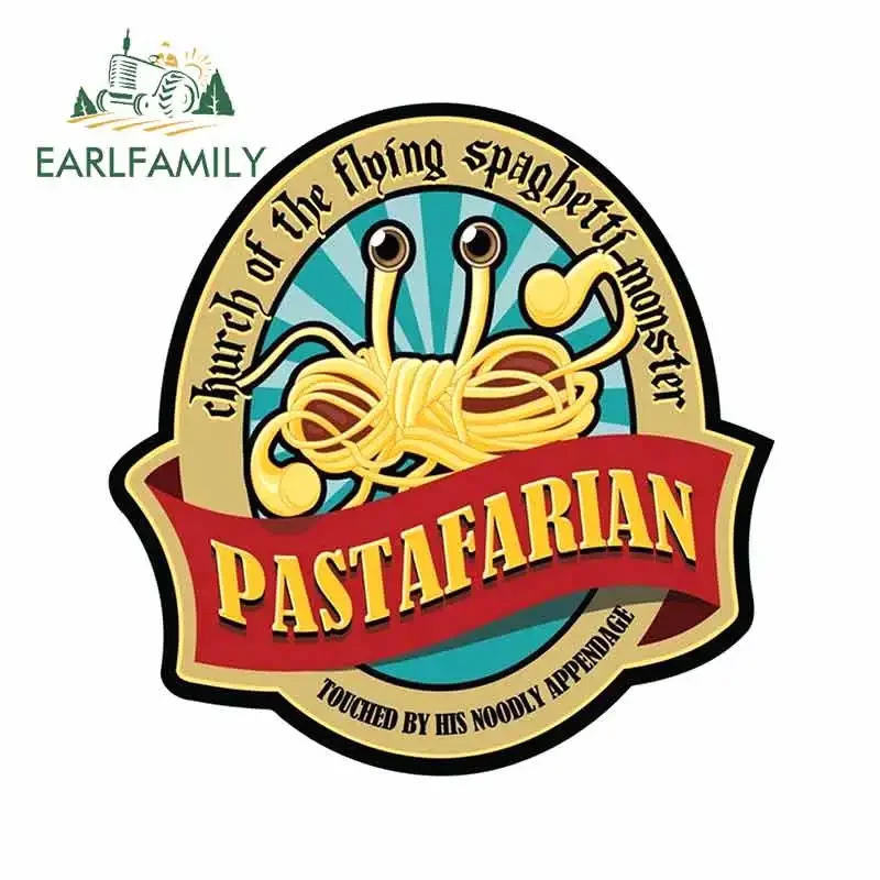 

EARLFAMILY 13 см x 12,7 см для Monster Pastafarian Truck наклейка виниловый материал модные автомобильные наклейки подходят для VAN RV SUV Car
