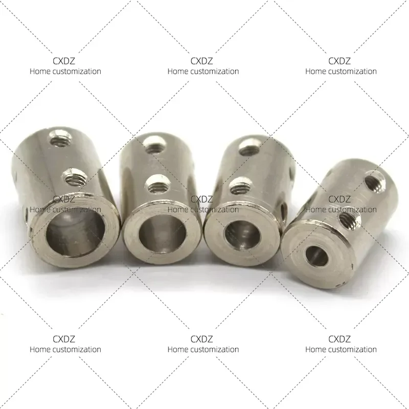 5pcs 45 Steel Rigid Coupling Cylindrical Connecting Rod Motor Mechanical Transmission Variable Diameter Connector
