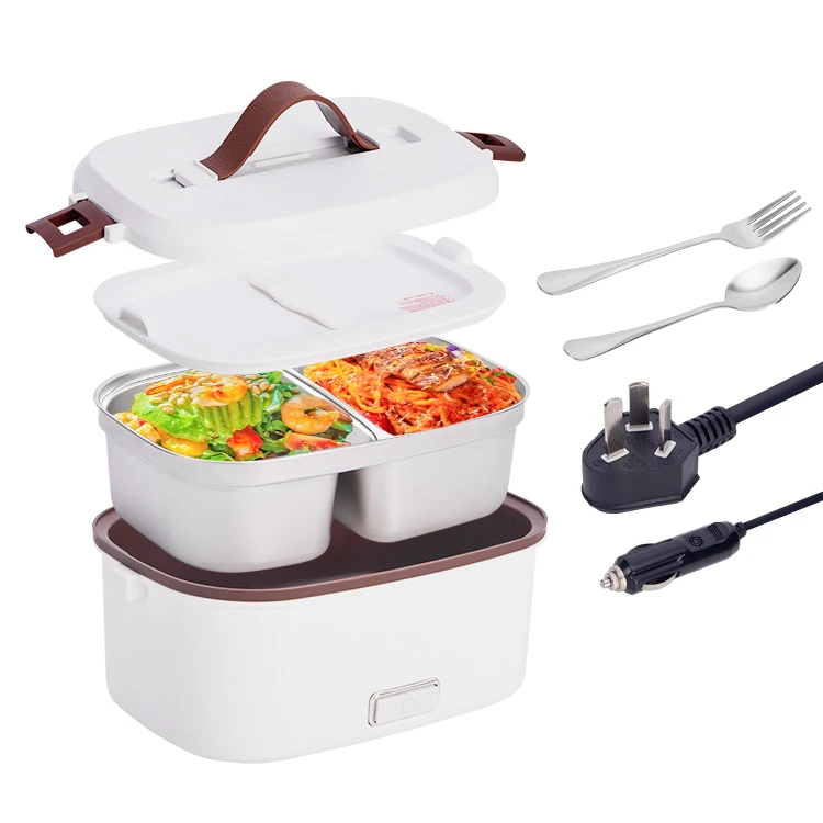 40W Car Stainless Steel Insulated Lunch Box Portable Electric Heater 1.5L Electric Lunch Box