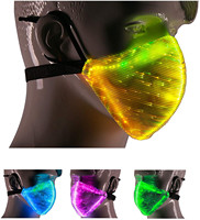 7 Color Lights LED Light up Face Mask USB Rechargeable Glowing Luminous Dust Mask for Party Festival Dancing Rave (Face Mask)