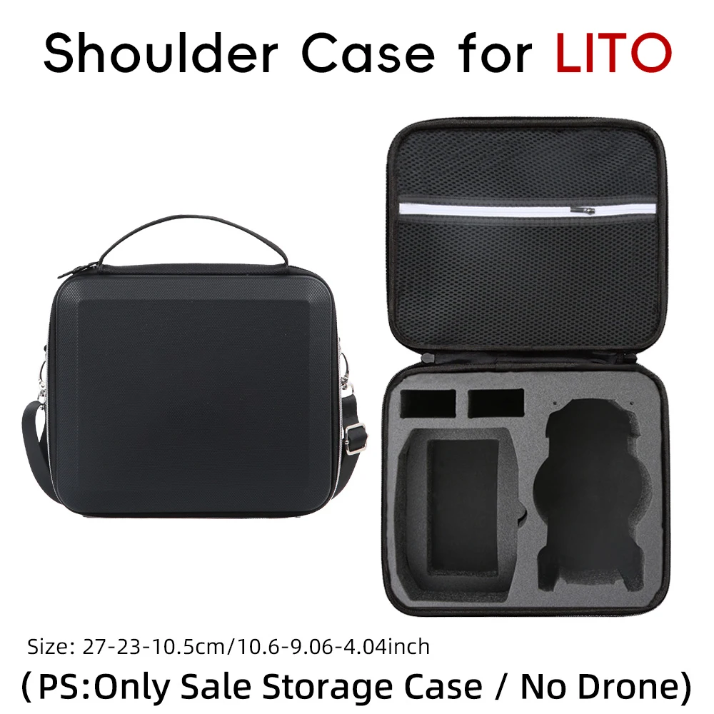 Carrying Case for DJI Lito, Portable PU Storage Bag for DJI Lito Fly More Combo, Travel Hard Shell Organizer Protective Cover