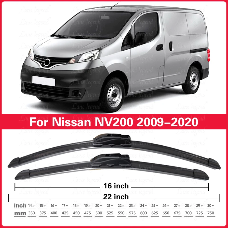 

Car Wiper Front Rear Wiper Blades For Nissan NV200 2009 - 2020 Windshield Windscreen Window Auto Accessories 2018 2019 22"16"14"