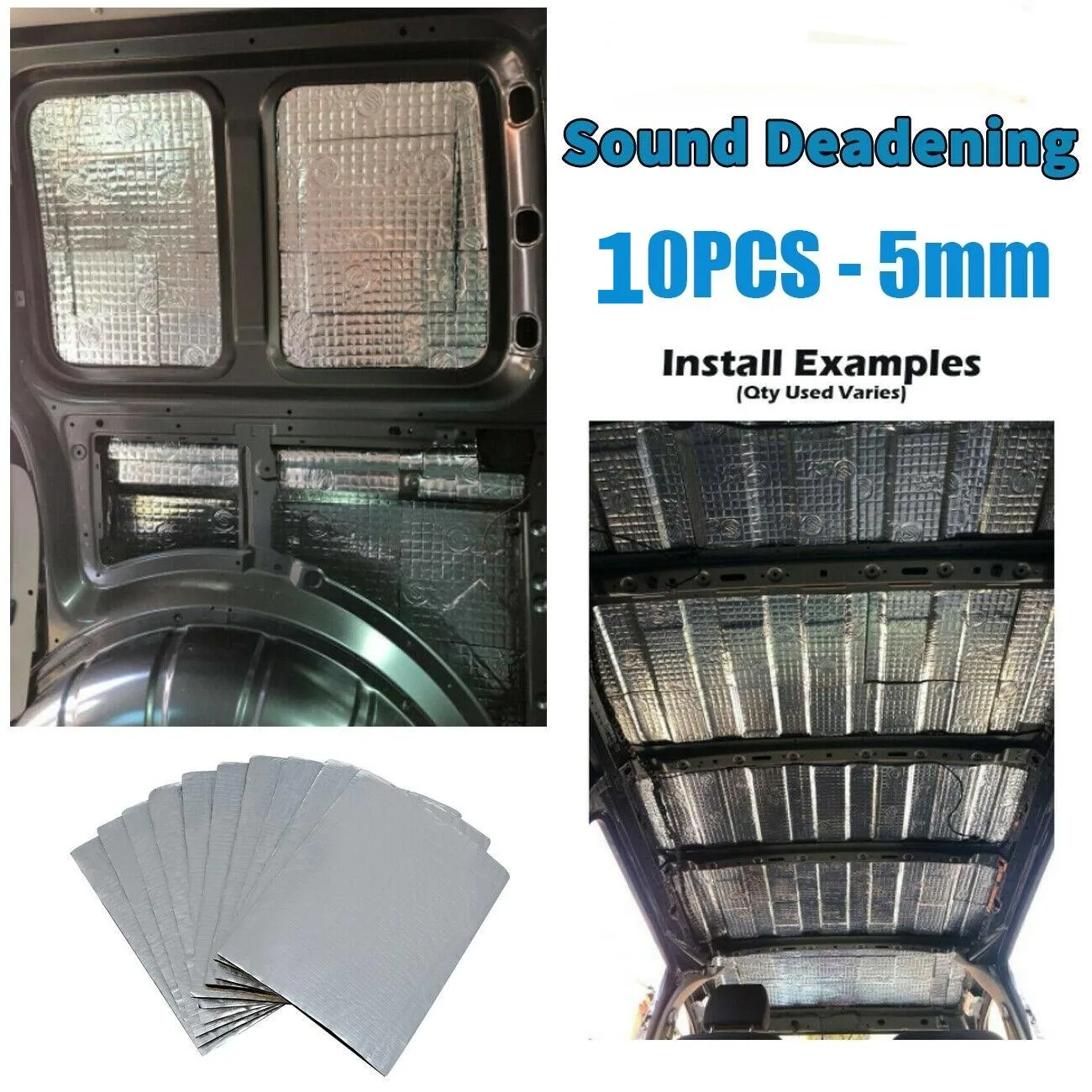 10 ورقة الصوت المميت حصيرة عازلة للحرارة سيارة فان الصوت التدقيق التخفيت العزل غطاء السيارة العزل الصامت 5 مللي متر #1