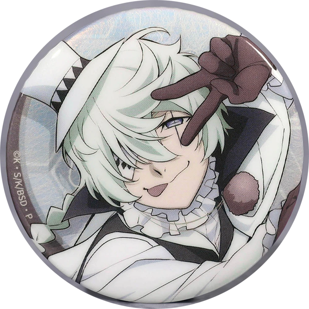 58mm Anime Bungo Stray Dogs Gogol dazai osamu Ryunosuke Akutagawa Cosplay COSTUME Badge Pin SPTE Tinplate Brooch﻿ Prop Gilf - view 3