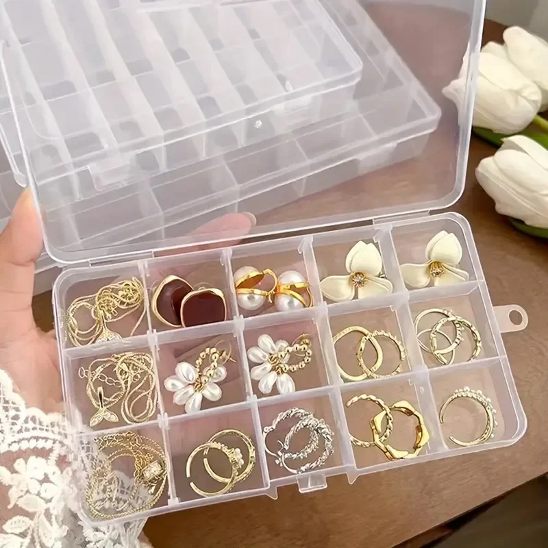 8 Style Transparent Plastic Storage Jewelry Box Compartment Adjustable Container Storage Boxes Beads Ring Earring Organizer Case