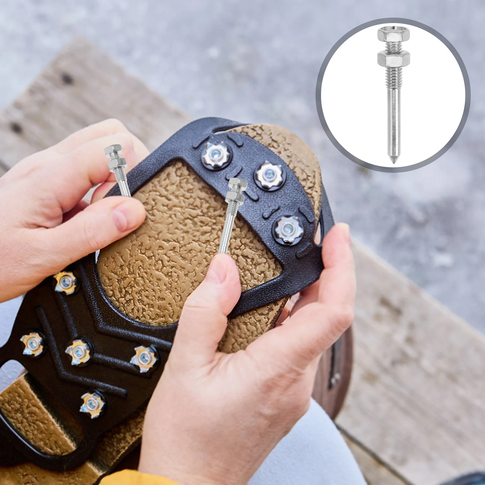 

20pcs Lawn Shoes Spikes Metal Soil Nail Replacement Pegs Yard Tools Durable Stakes For Men Snow Shoes Spikes For Snow Ice