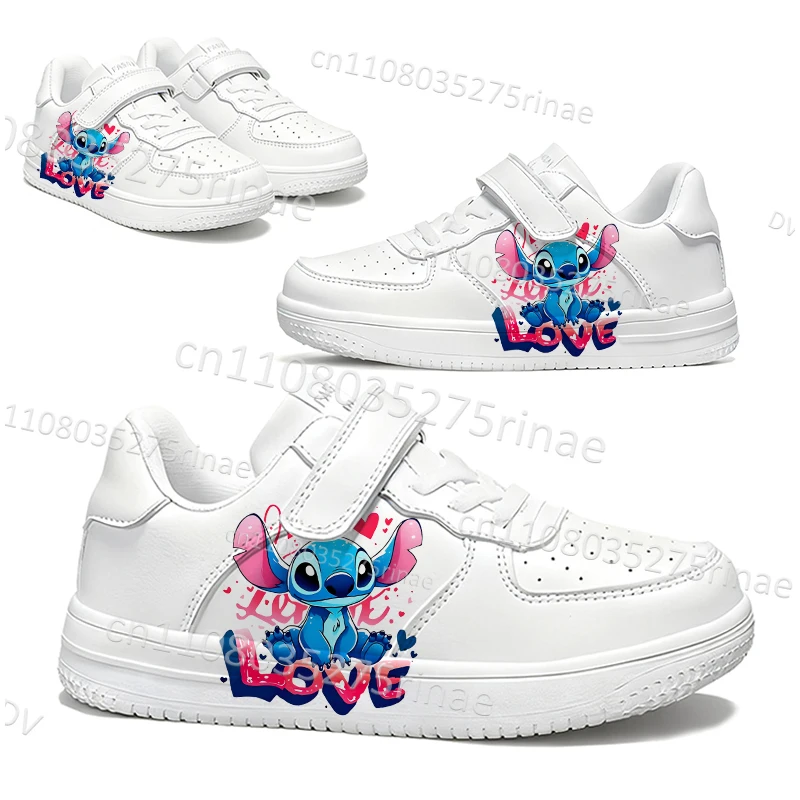 

Stitch Cartoon Parent Child Shoes Man Woman Interesting Pattern Fashion Comfortable Blue Graffiti Design Sneakers Boys Girls