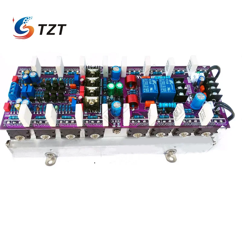 TZT DC1200S-5th DC±50V~±100V 600W+600W Power Amplifier Board Dual Channel 8 Pairs of C5200/A1943/NJW0281G/NJW0302G Power Tubes