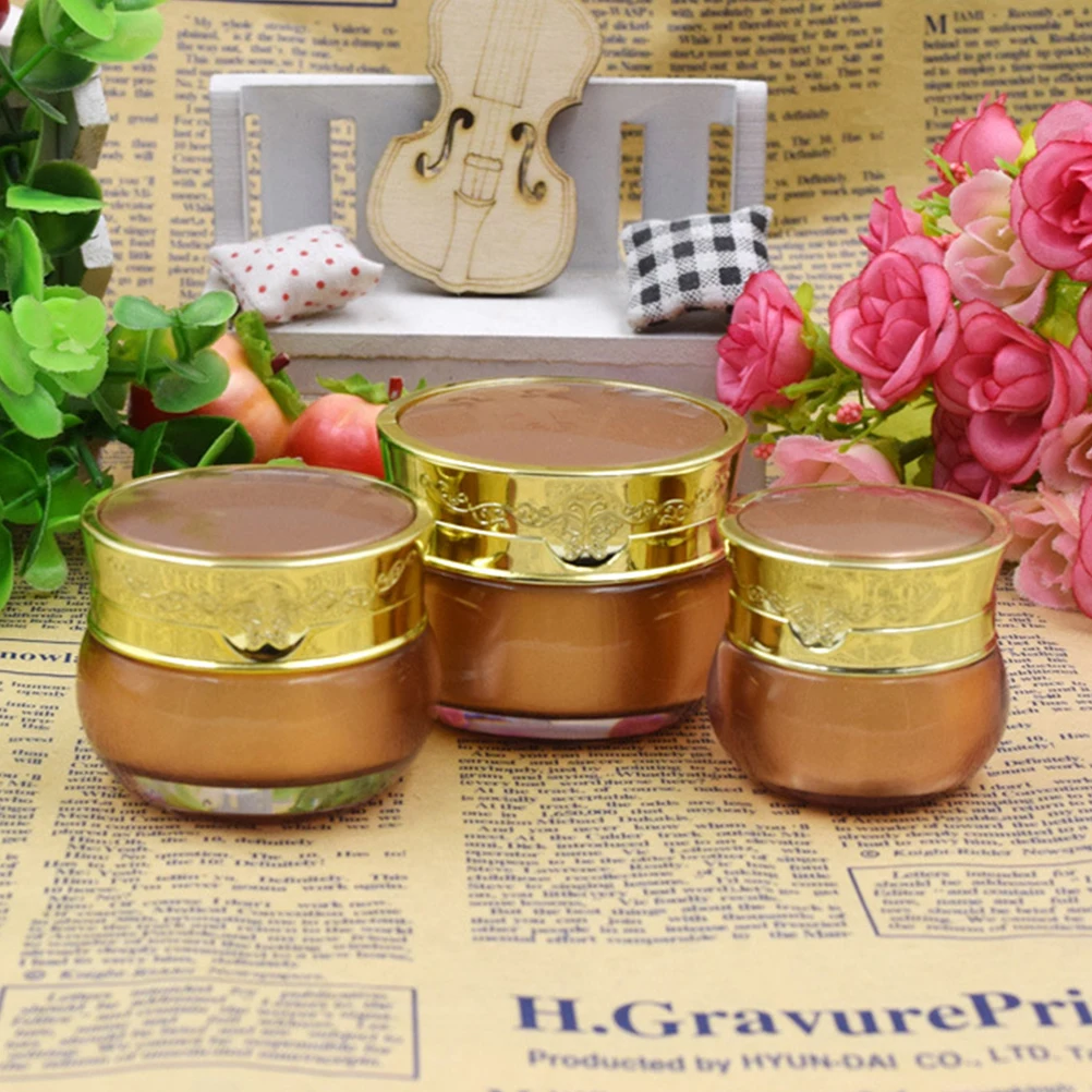 

3pcs Acrylic Empty Bottles Lightweight Portable Leakproof Reusable Travel Camping Business Trip Outdoor Cream Storage Box