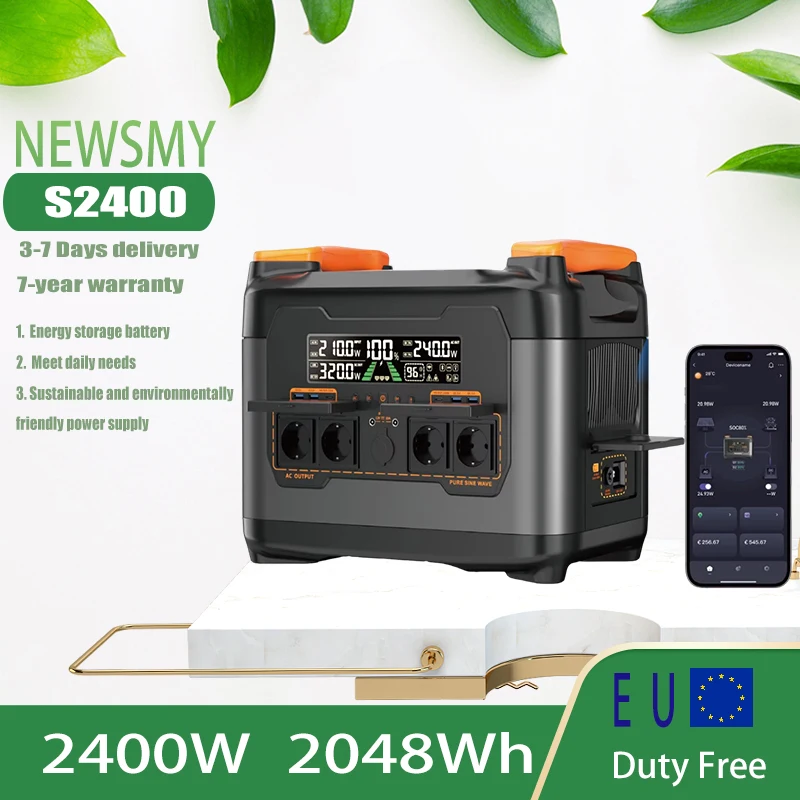 NEWSMY S2400 2400W Reine Sinuswelle Powerstation 2048Wh Große Kapazität …