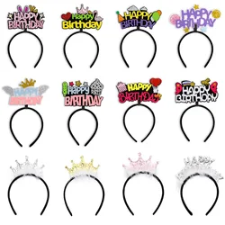 Crown BirthdayHeadwear Children Adults Happy Birthday Headband Happy Birthday Letter Head Band Happy Birthday Party Hair Decor