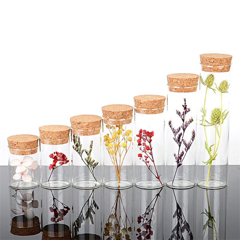 70pcs 30ml 30*70mm Test Tubes Glass Bottle with Cork Lids Potion bottles Glass Jars Glass vessels Spice Jars Glass Tubes