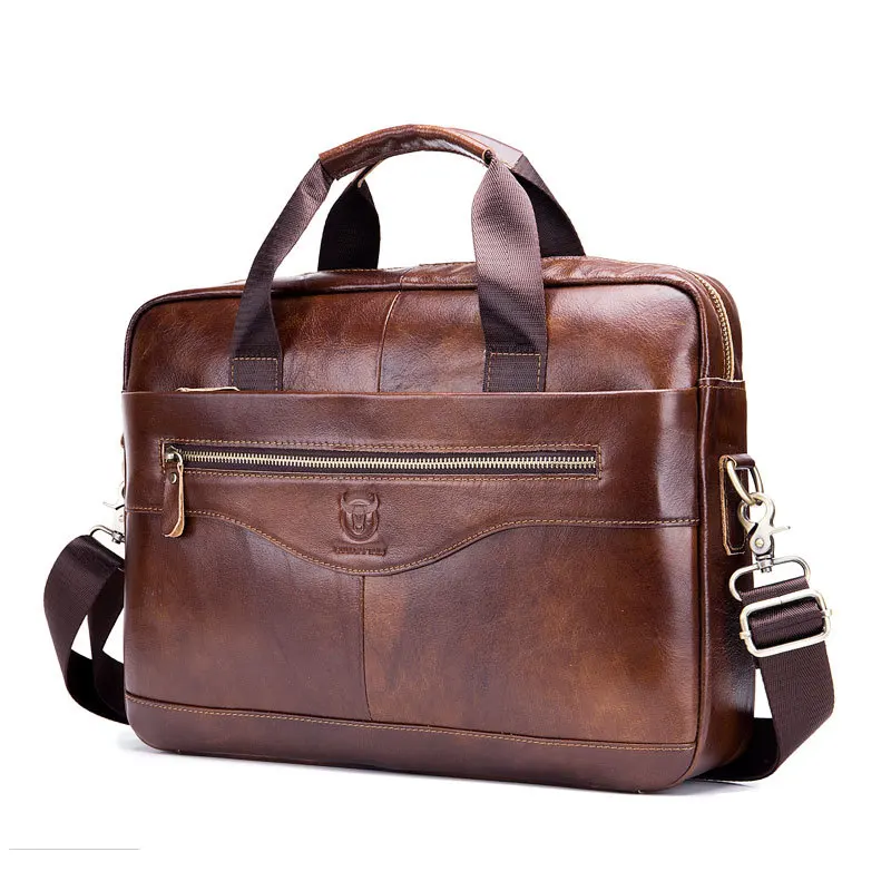 BULLCAPTAIN 2024 nuova borsa a tracolla da uomo vintage in vera pelle/borsa da lavoro casual valigetta commerciale maschile in pelle bovina di moda