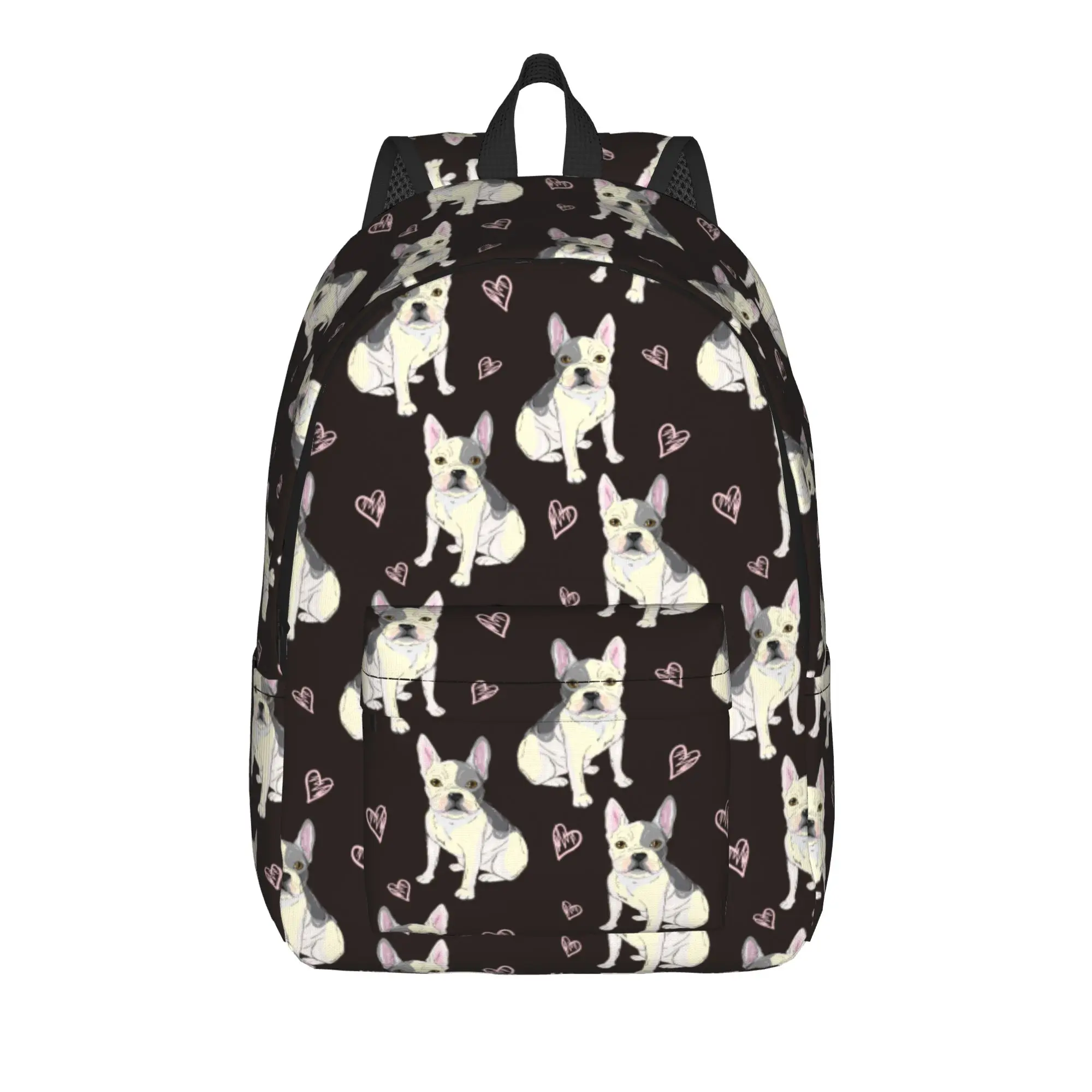 French Bulldog Dog Backpack for Men Women Fashion High School Work Daypack Animal College Shoulder Bag Sports