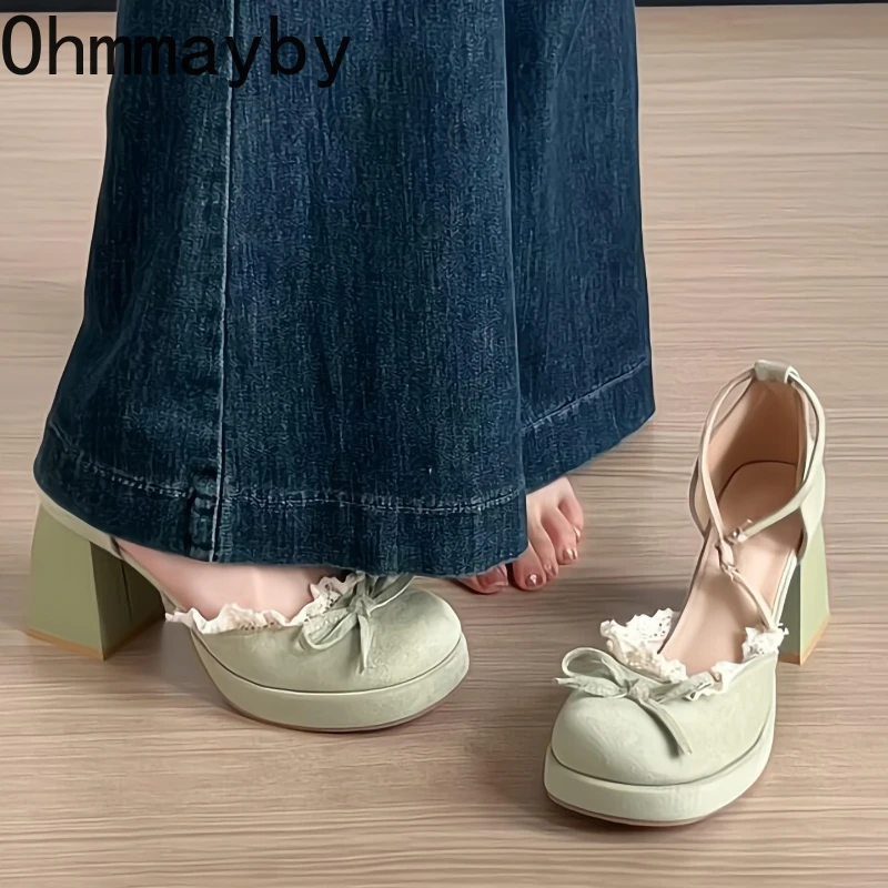 

Женские туфли Мэри Джейн с бантом-бабочкой, с ремешком на щиколотке, на толстом каблуке, в стиле Лолита, для вечеринок, свадеб, повседневной носки, туфли-лодочки