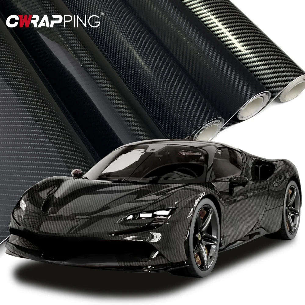 

2-6D 1.5x2M Carbon Fiber Vinyl Wrap Film Car Wrapping Foil Console Computer Laptop Skin Phone Cover Motorcycle Decor Accessories
