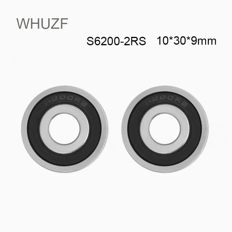 WHUZF 5/10PCS S6200-2RS Bearing 10*30*9 mm ABEC-3 440C Stainless Steel S 6200RS Ball Bearings 6200 Stainless Steel Ball Bearing