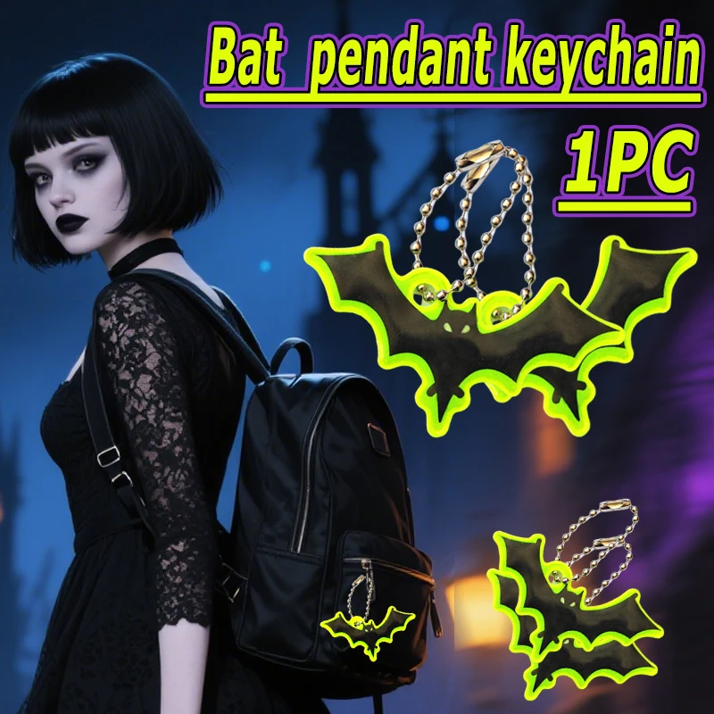 1PC Gothic Bat-shaped Pendant Backpacks, Bag Pendants, Decorations, Halloween Festival Accessories
