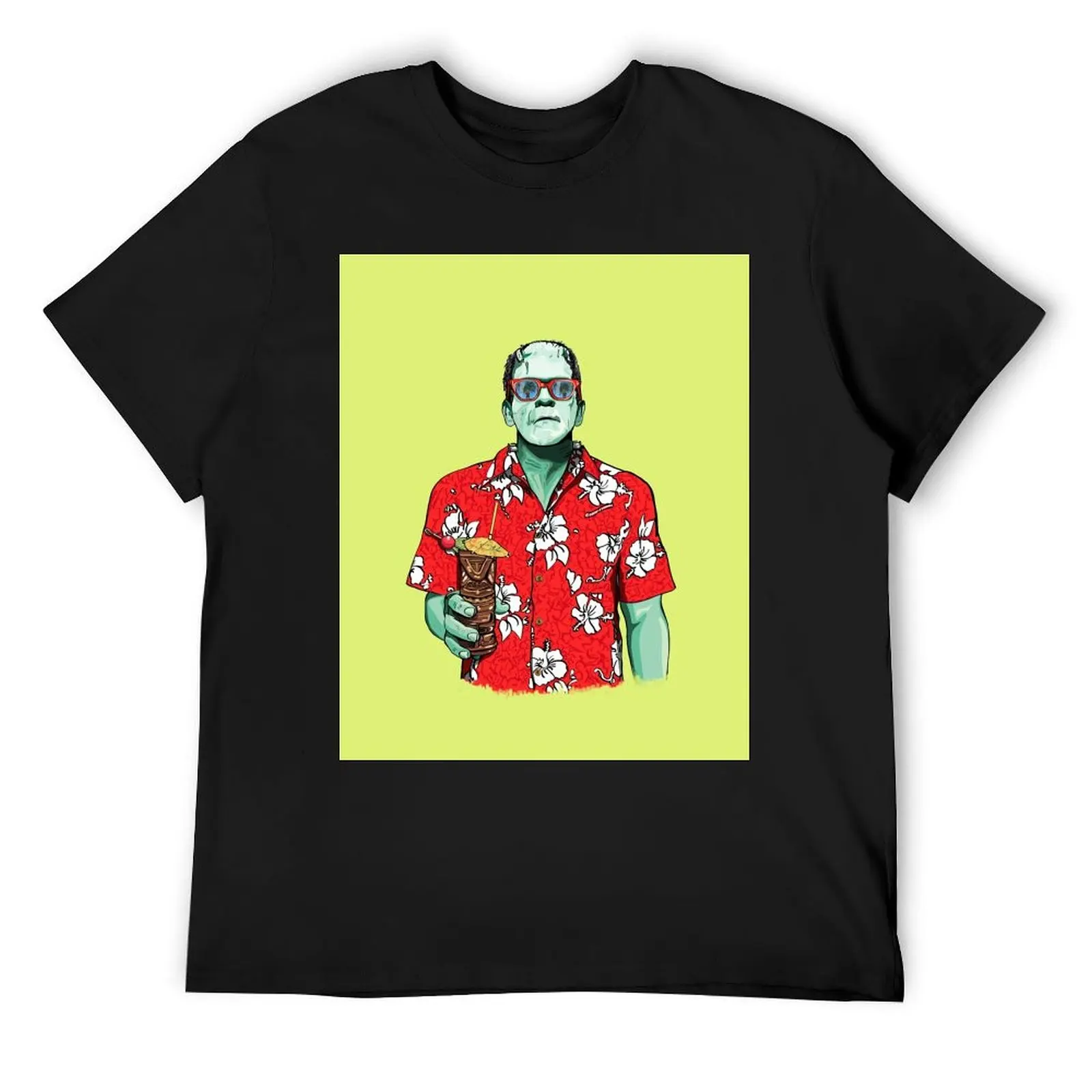 

Футболка Dr. Frankenstein's Tiki Monster, милые топы для мальчиков, белая рубашка на заказ, мужская футболка с короткими рукавами