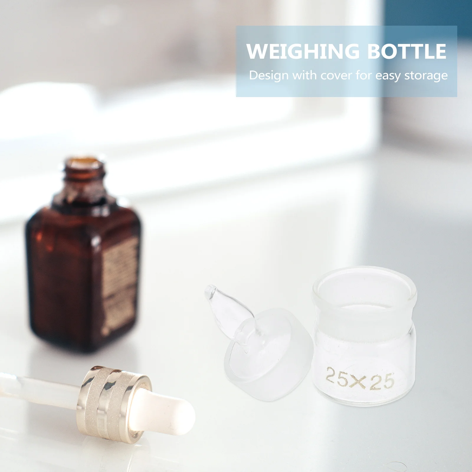 

5Pcs Glass Weighing Bottles Laboratory Sampling Jars Practical Durable Smooth Surface Holder for Experiment Chemistry