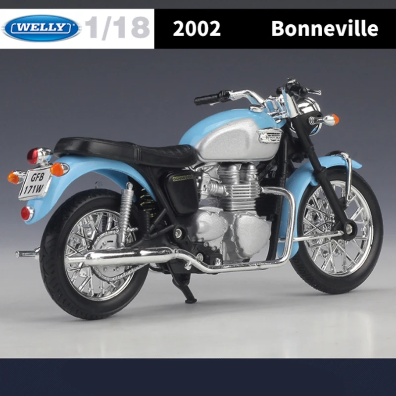 WELLY 1:18 Triumph Bonneville 2002 Alloy Racing Motorcycle Model Diecasts Metal Street Motorcycle Model Simulation Kids Toy Gift