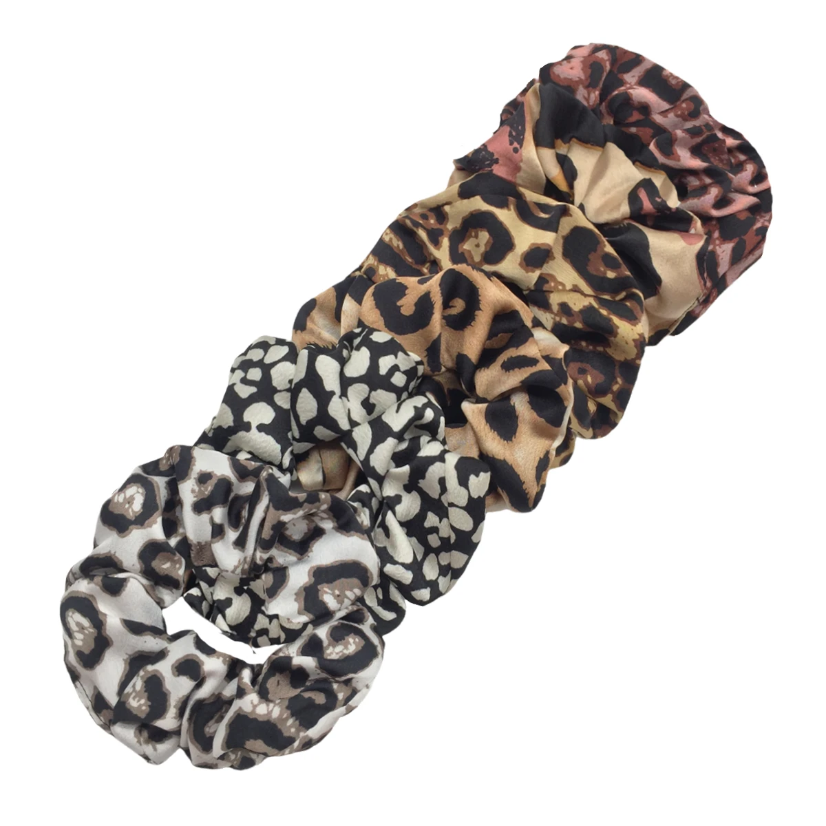 6pcs/lot Print Lady Hair Scrunchies Pack Leopard Elastic Headbands Satin Hair Bands Scrunchy Accessories Ponytail for women