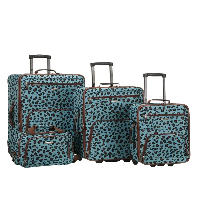 New Exquisite 4 Piece Softside Expandable Luggage Set F125 from Luggage Jungle - Travel in Comfort and Style.