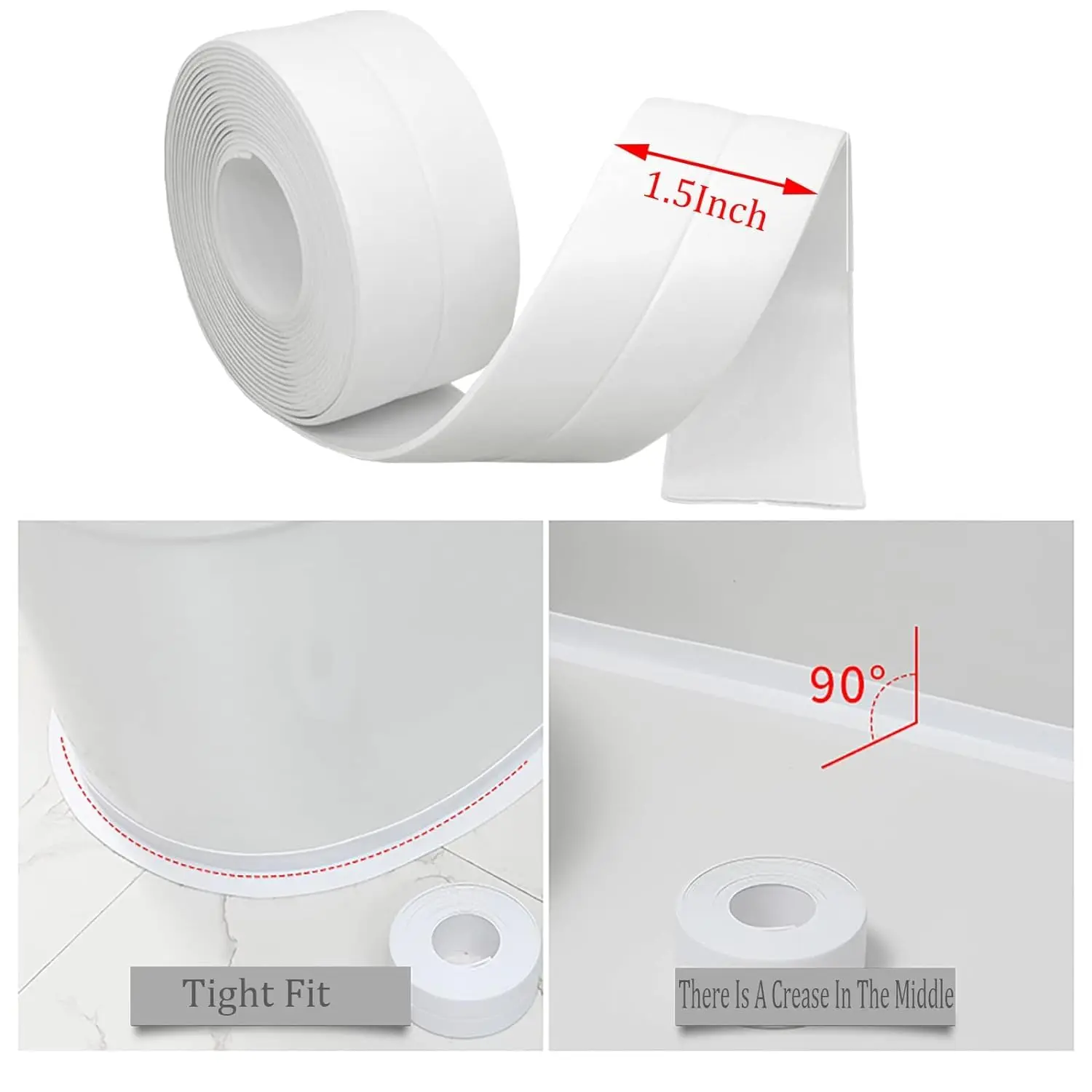 Caulking Tap Bathroom Kitchen Self Adhesive Sealing Tape Shower Sink Bath Caulk Strip Mold Proof Wall Stickers Sink Edge Tapes