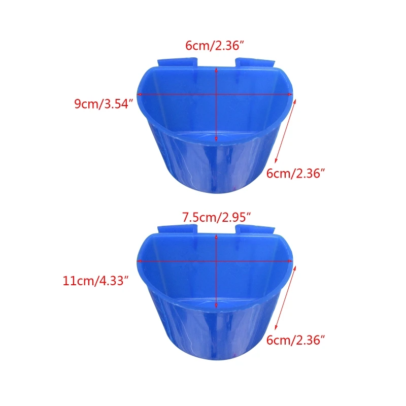 Cage Feeder Cups Hanging Chicken Water Cup with Hooks for Pigeon Plastic Feeding Dish Multifunctional Feed Bowls Drop Shipping