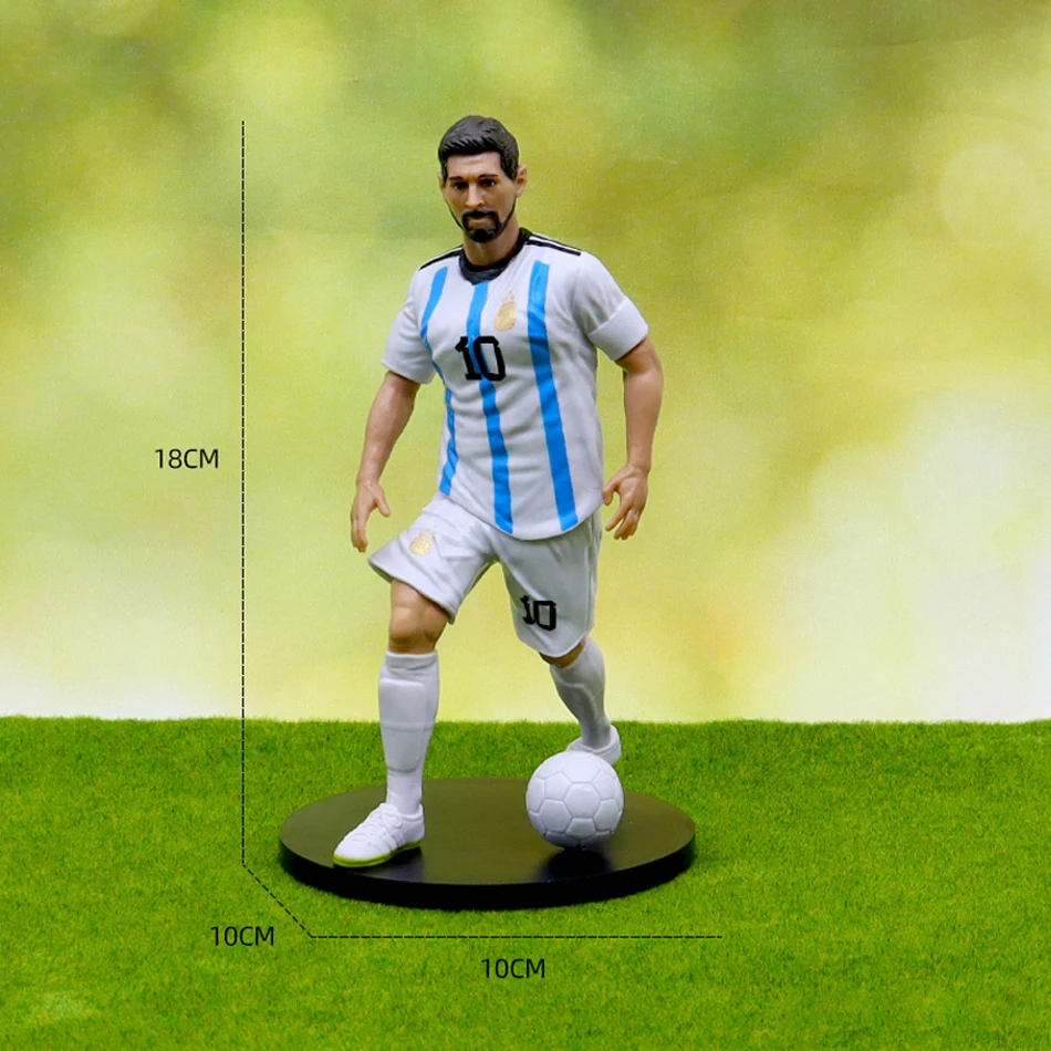 6pcs New Football Star FIFA C.Ronaldo  Messi Mbappe Model Dolls Cartoon Cute Action Figure Car Accessories Football Fans Gifts